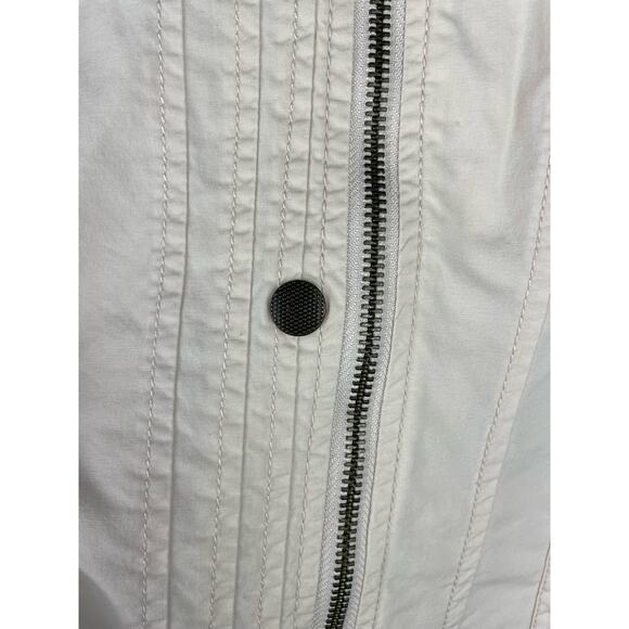 Chico’s Asymmetrical Zip Up Jacket Light Pink size 2 or Large Moto Career Office - Picture 3 of 9